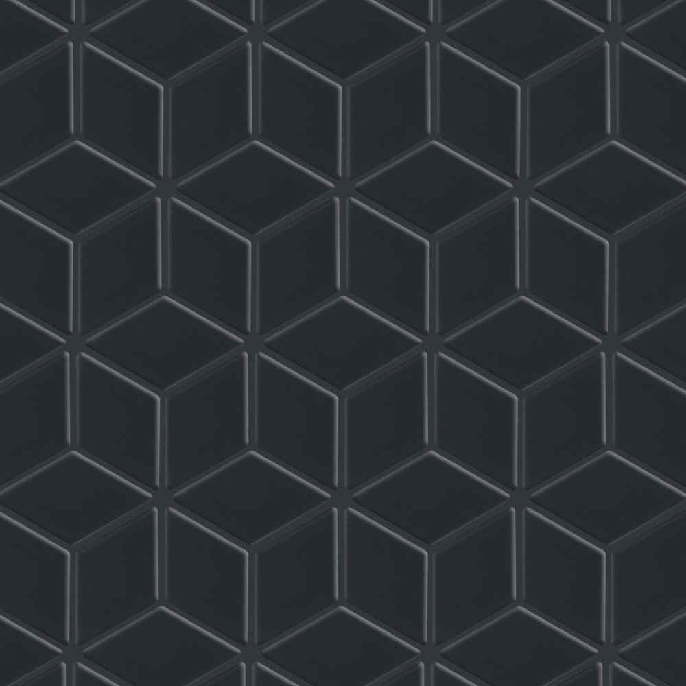 Hudson Rhombus Matte Black 10-1/4 in. x 11-3/4 in. Porcelain Mosaic Tile