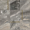Lotus Gray 4×4 Brass Mosaic Honed