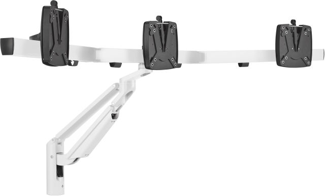 The Novus CLU Plus X3 monitor arm without mount in white.