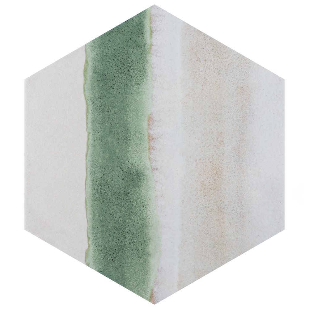 Matter Hex Canvas Bone Green 7-7/8 in. x 9 in. Porcelain Floor and Wall Tile
