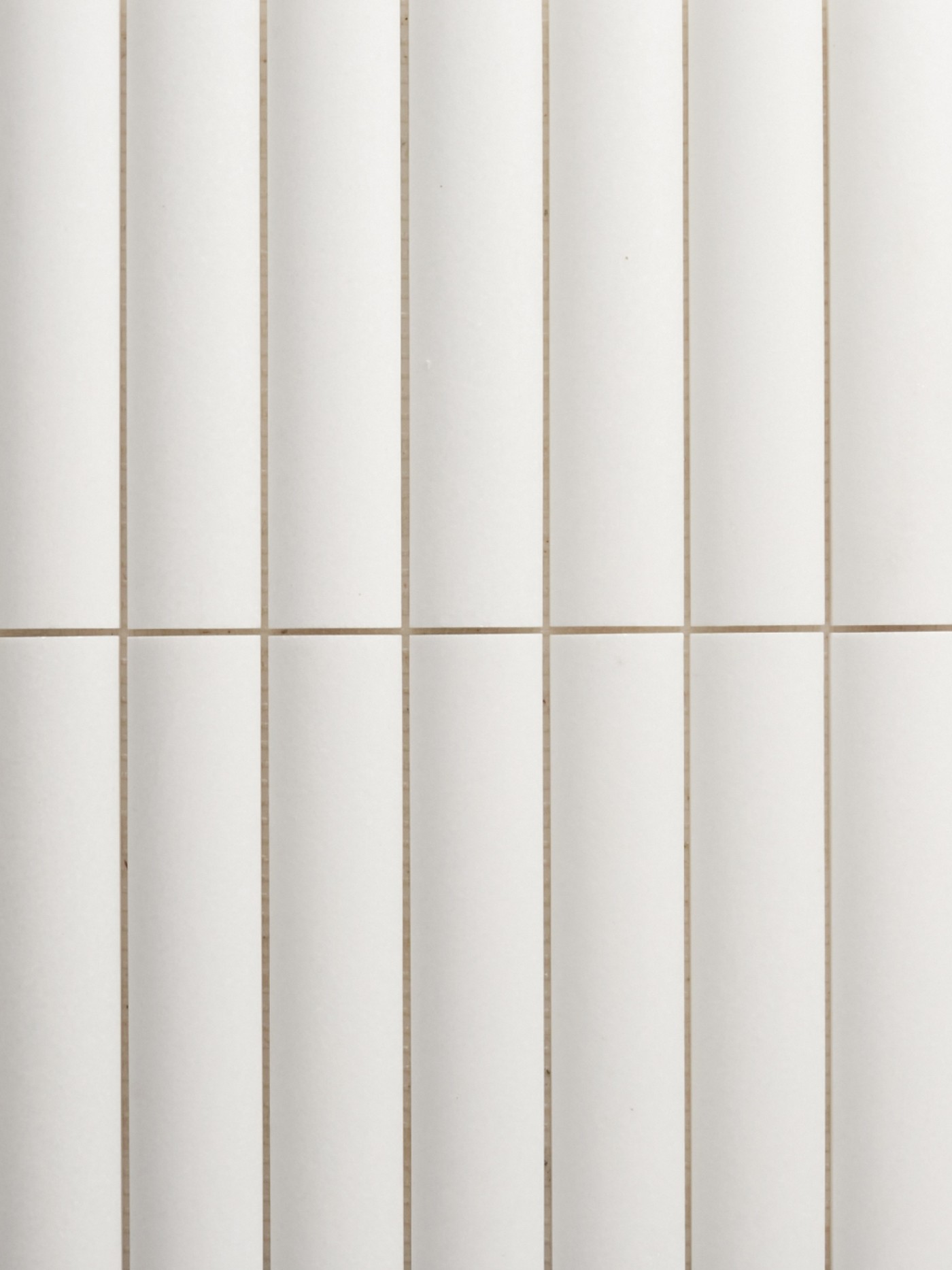 2 rows of white marble tile.