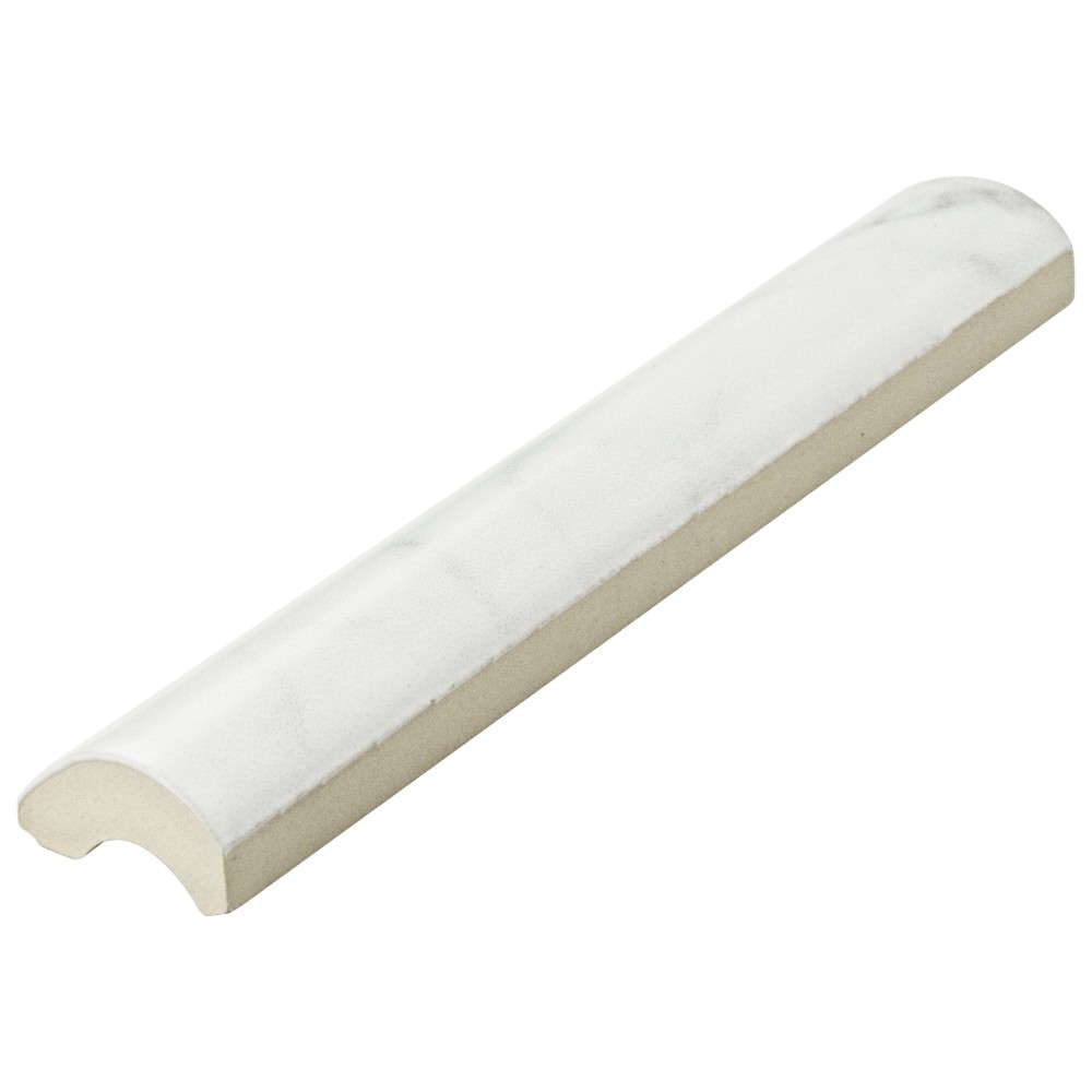 Classico Carrara Matte Pencil Bullnose 1-1/4 in. x 6 in. Ceramic Wall Trim