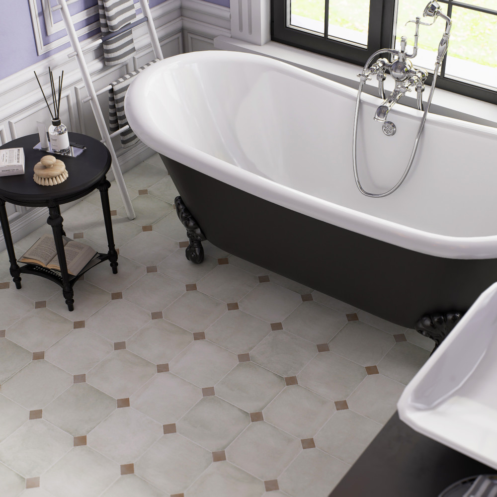 Laverton Octagon Nieve with Taco Arena 7-7/8 in. x 7-7/8 in. Porcelain Floor and Wall Tile