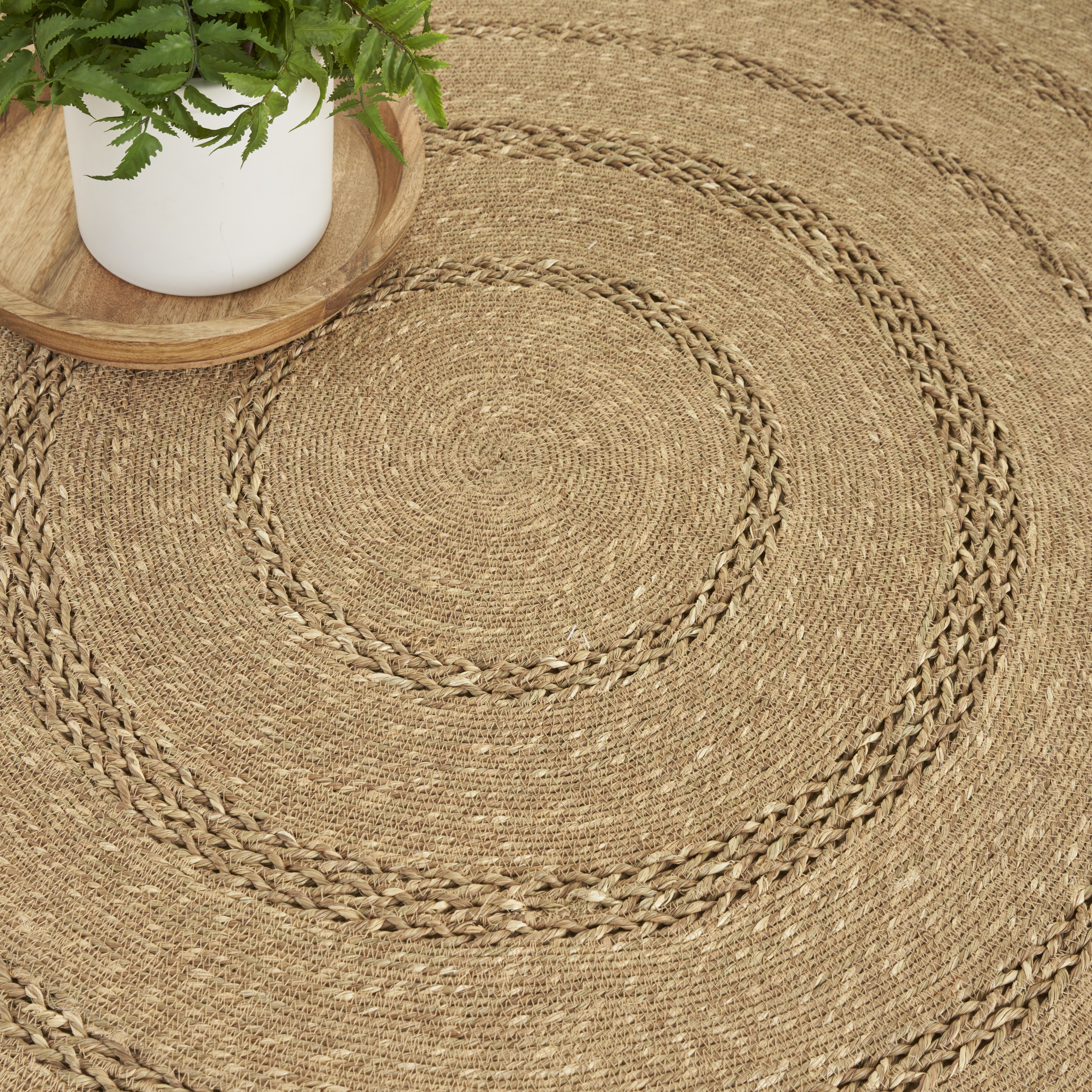 Nourison Natural Seagrass 5' x Round Natural Outdoor Rug