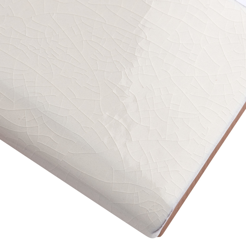 Antic Craquelle Bullnose White 3 in. x 6 in. Ceramic Wall Trim