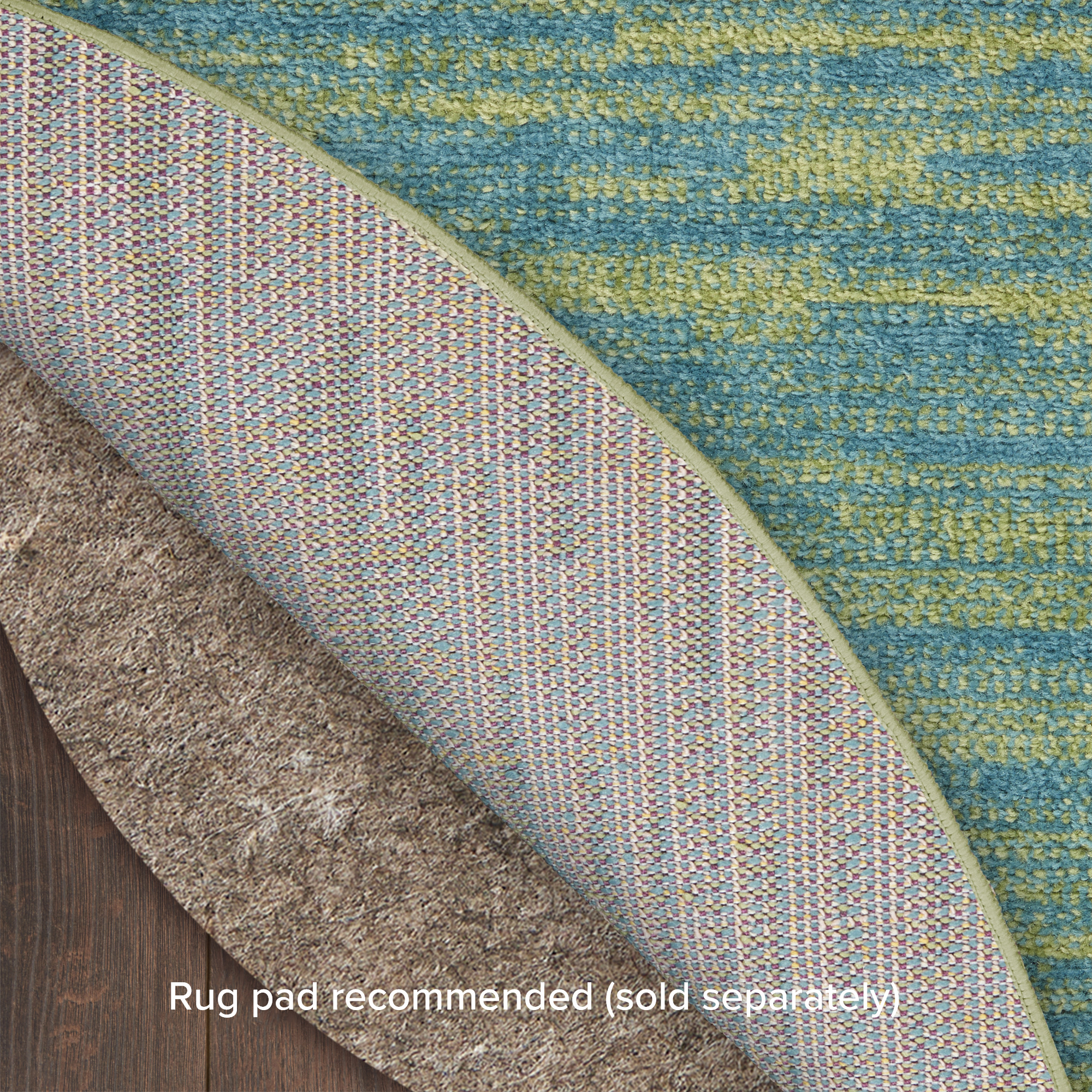 Nourison Nourison Essentials 8' x Round Blue Green Outdoor Rug