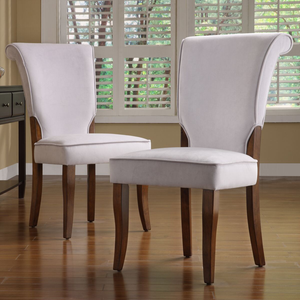 Velvet Upholstered Dining Chairs (Set of 2)
