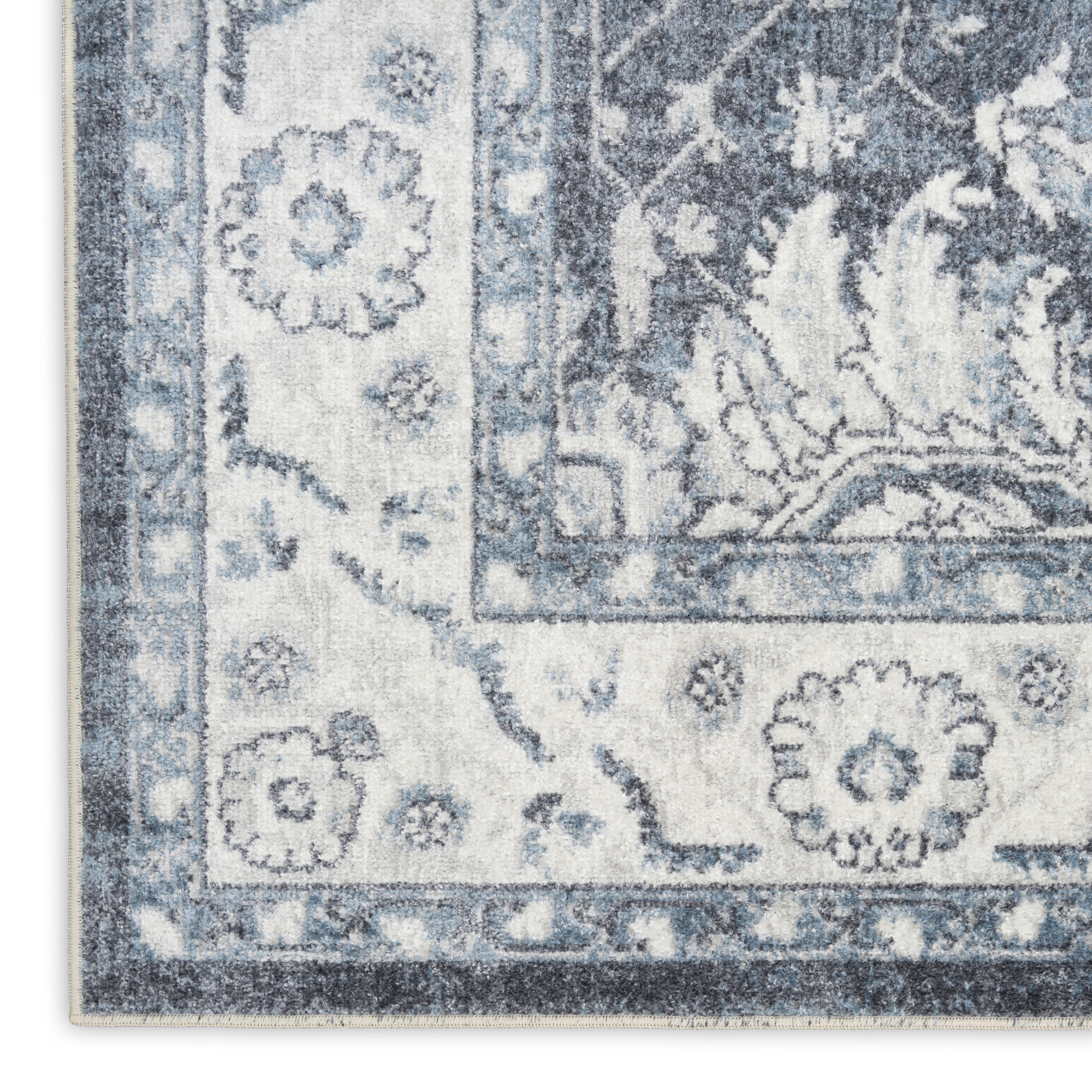 Nourison Astra Machine Washable 5'3" x 7' Slate Vintage Indoor Rug