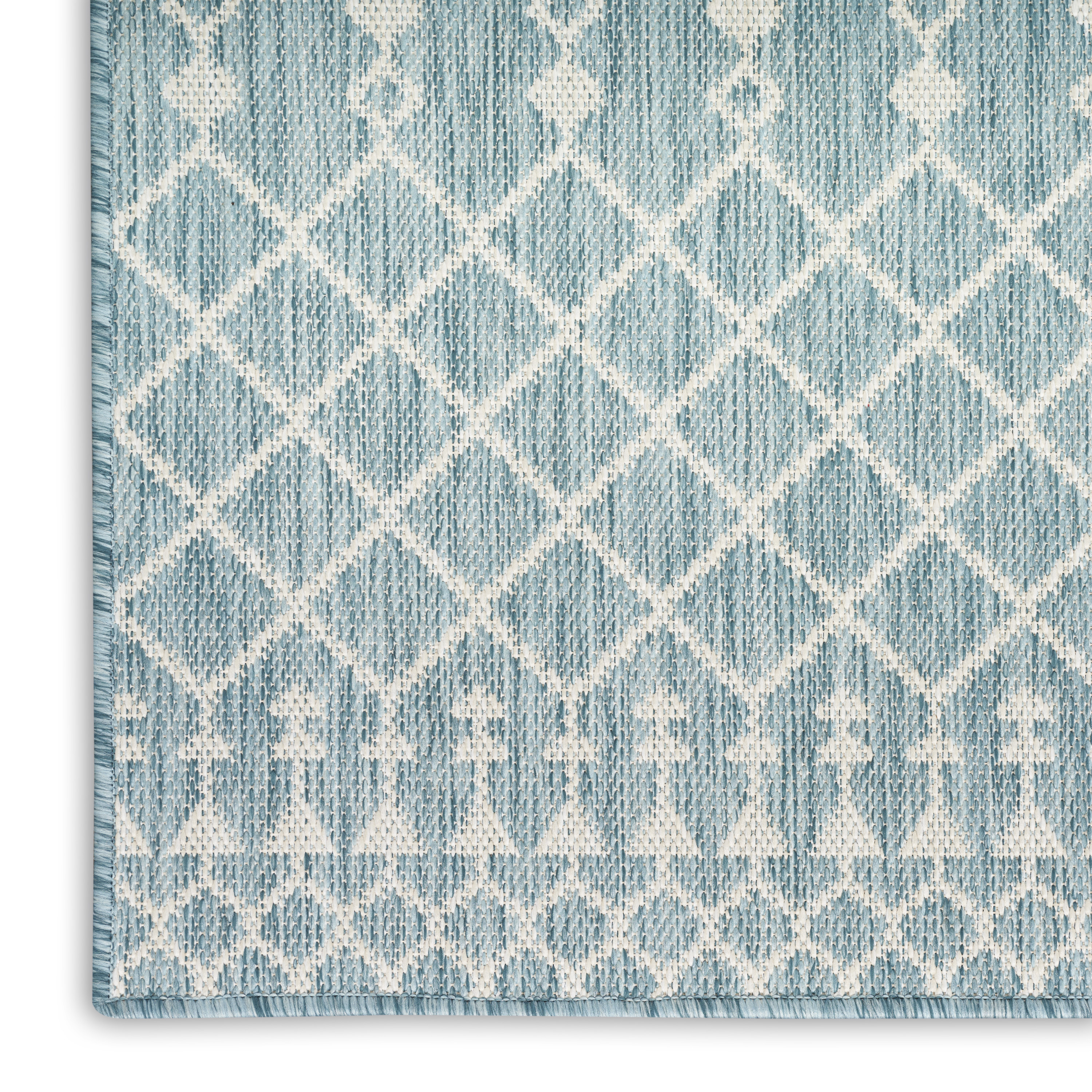 Nourison Positano 2'2" x 12' Aqua Modern Rug
