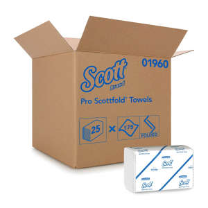 KIM01960, Kimberly Clark, Scott Pro Scottfold, Folded Towel, C-Fold, 1 ply, White