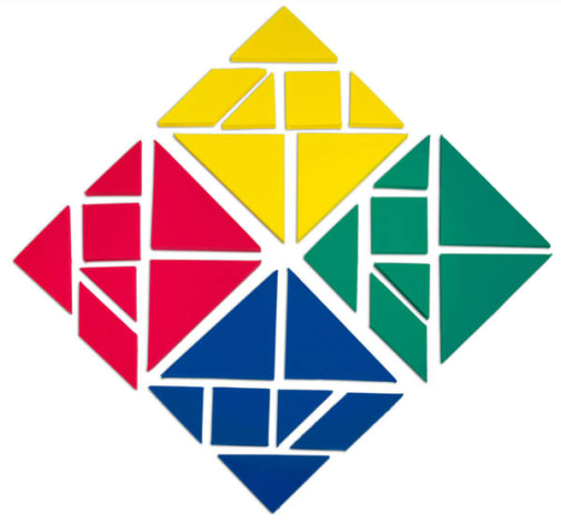 Foam Tangrams - Set of 4 Tangrams in 4 Colors
