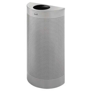 Rubbermaid Commercial, 12gal, Perforated, Silver, Round, Receptacle