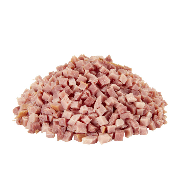 HORMEL(r) Ham, Natural Juice, Diced, Frozen, .25  inch, 10 lb . C1C0 - Front Center Out of Package (Hi Res)