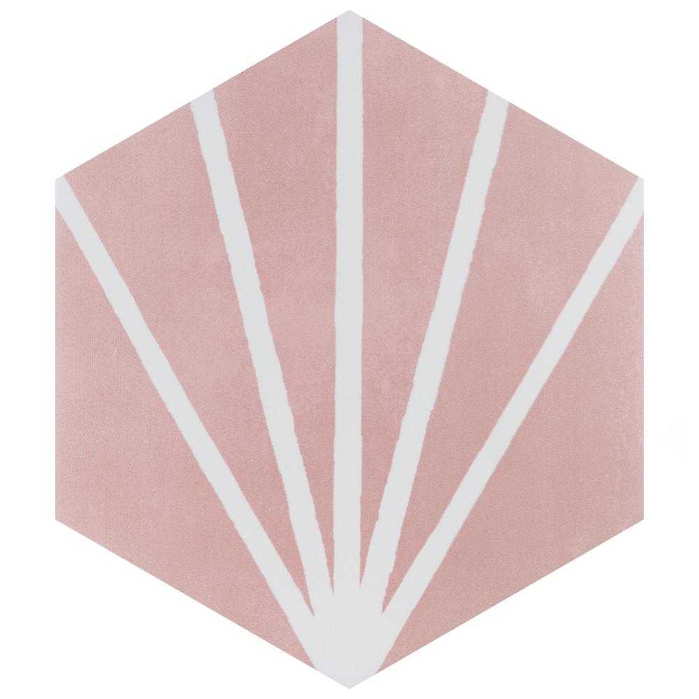 Sample – Horizon Dusk Hex Rosa Porcelain Floor and Wall Tile