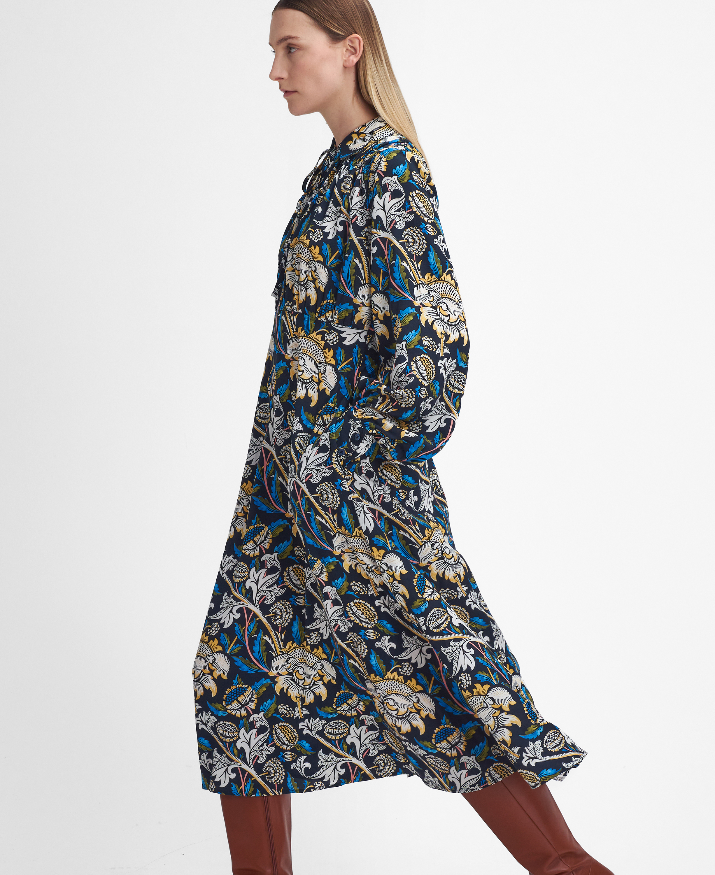 Barbour x William Morris Gallery Rendall Midi Dress image number 6