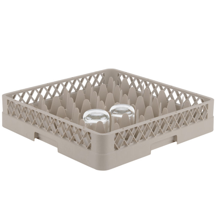 Full-size 20-compartment Traex® Rack Max® glass rack in beige