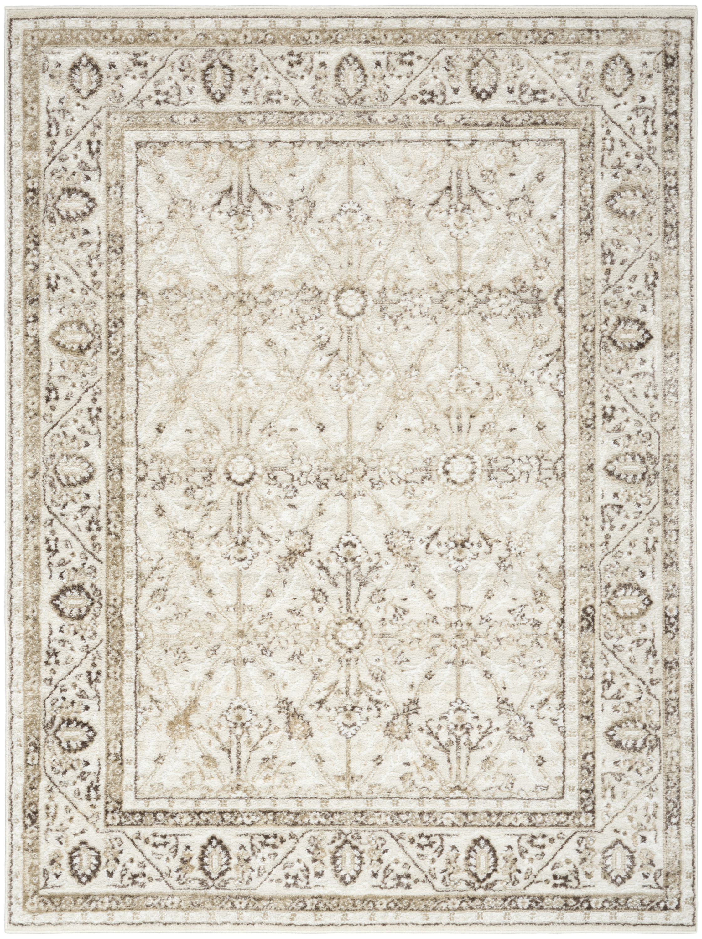 Nourison Dekor 5'3" x 7' Ivory Brown Vintage Indoor Rug
