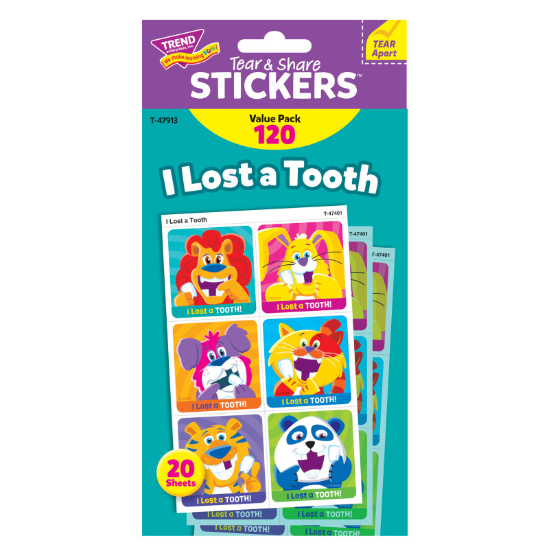 I Lost A Tooth Tear & Share Stickers® Value Pack, 120 Count
