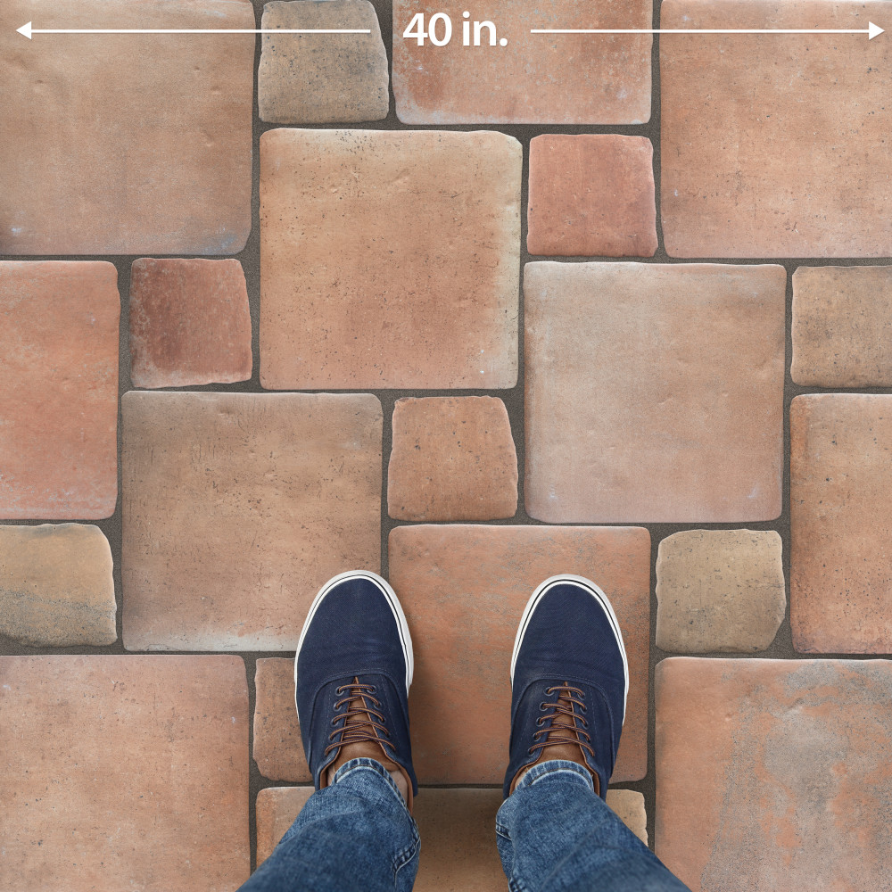 Benisa Marelle Cotto with Cotto Taco 11-7/8 in. x 17-3/4 in. Porcelain Floor and Wall Tile