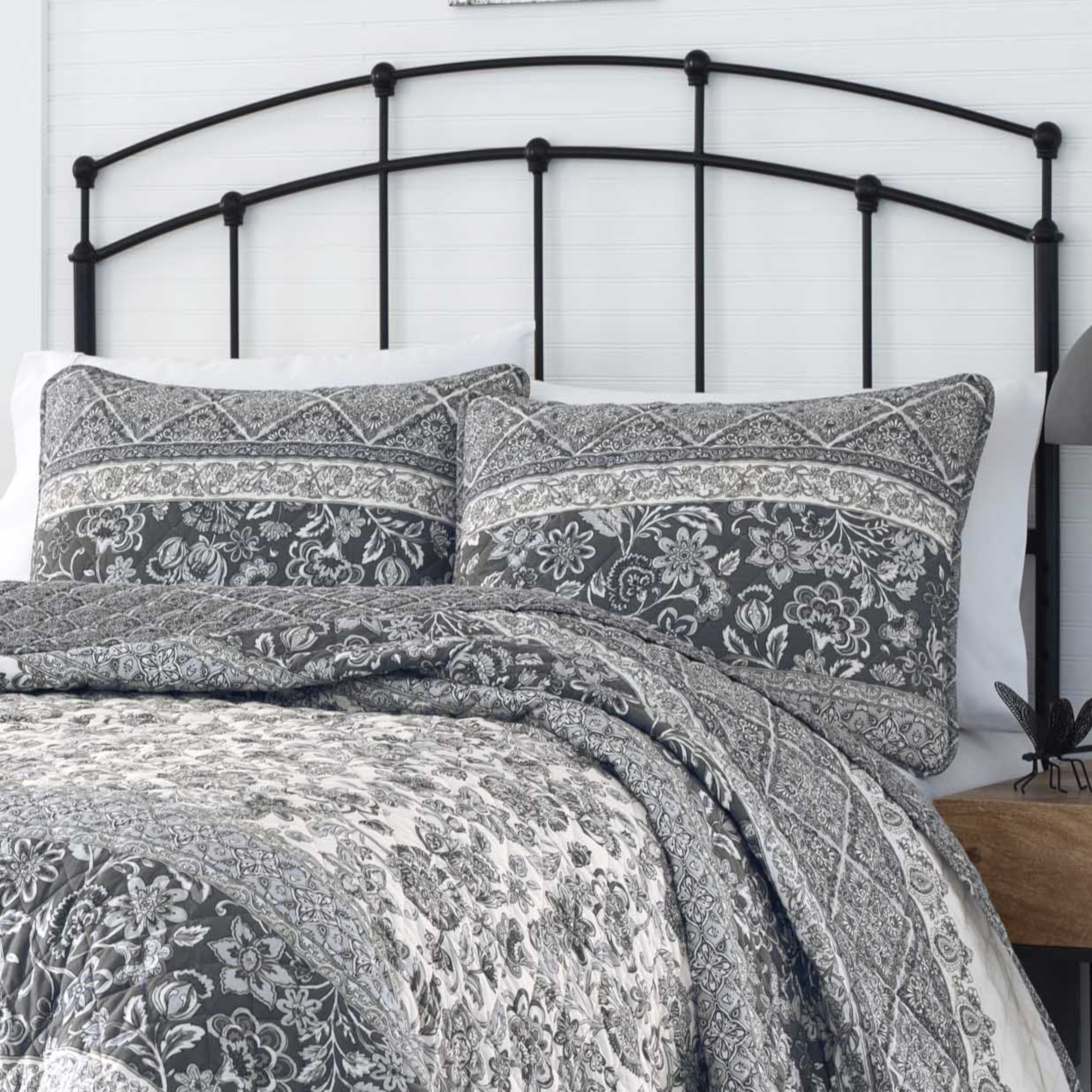 Stone Cottage Abbey Cotton Grey 3 Piece Quilt Set-Full/Queen - Picture 9 of 13