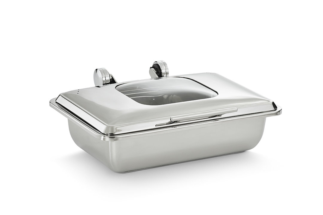 Mirage® full-size induction chafer with glass-top cover and Super Pan V® stainless steel food pan