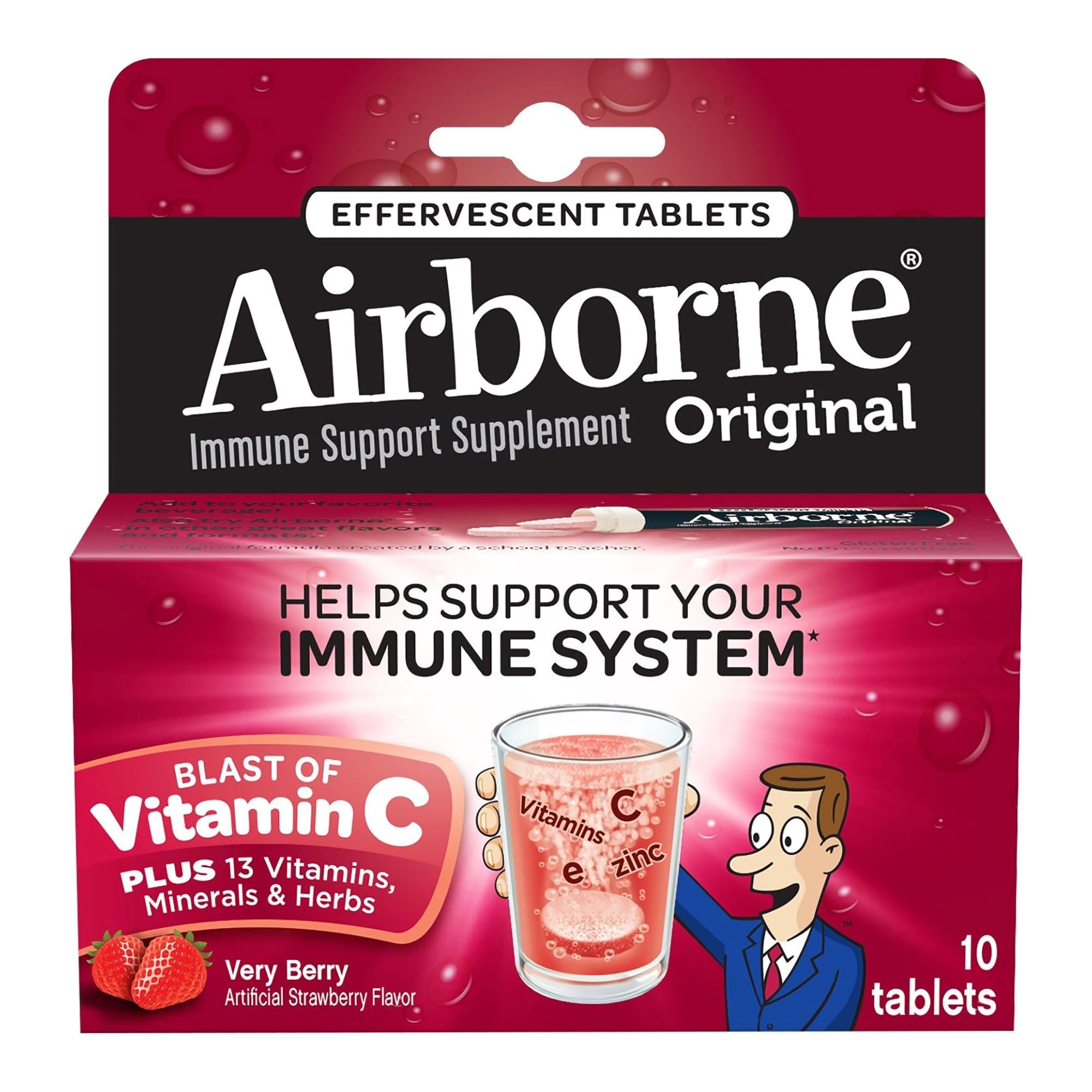 Airborne® Original Immune Support Supplement Effervescent Tablets, Strawberry