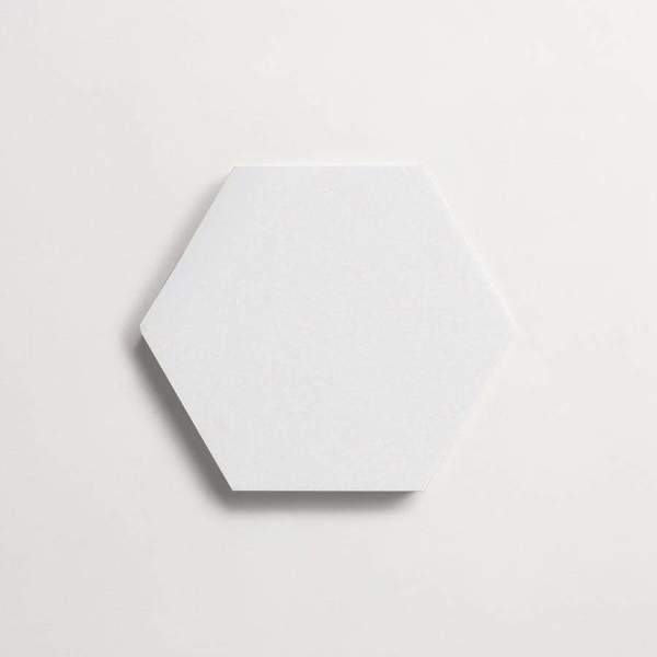 clé lapidary: legacy | six hex mosaic sheet | honed | thassos | sample 