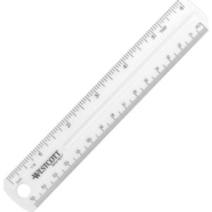Clear Flexible Acrylic Ruler, Standard/Metric, 6 in (15 Cm) Long, Clear, 12 Per Pack