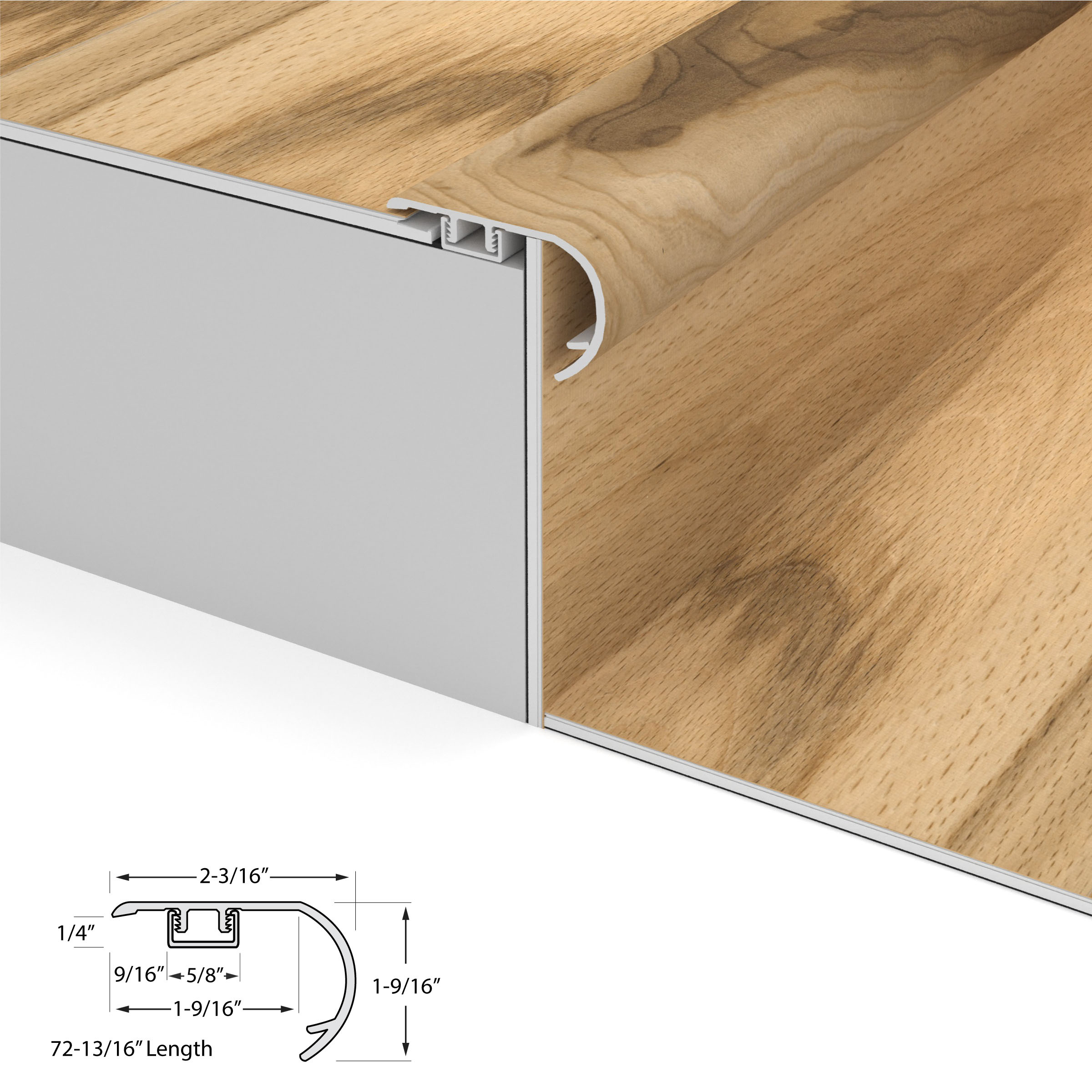 Huntington Hickory Cali Vinyl Stair Nosing Overlap view 3