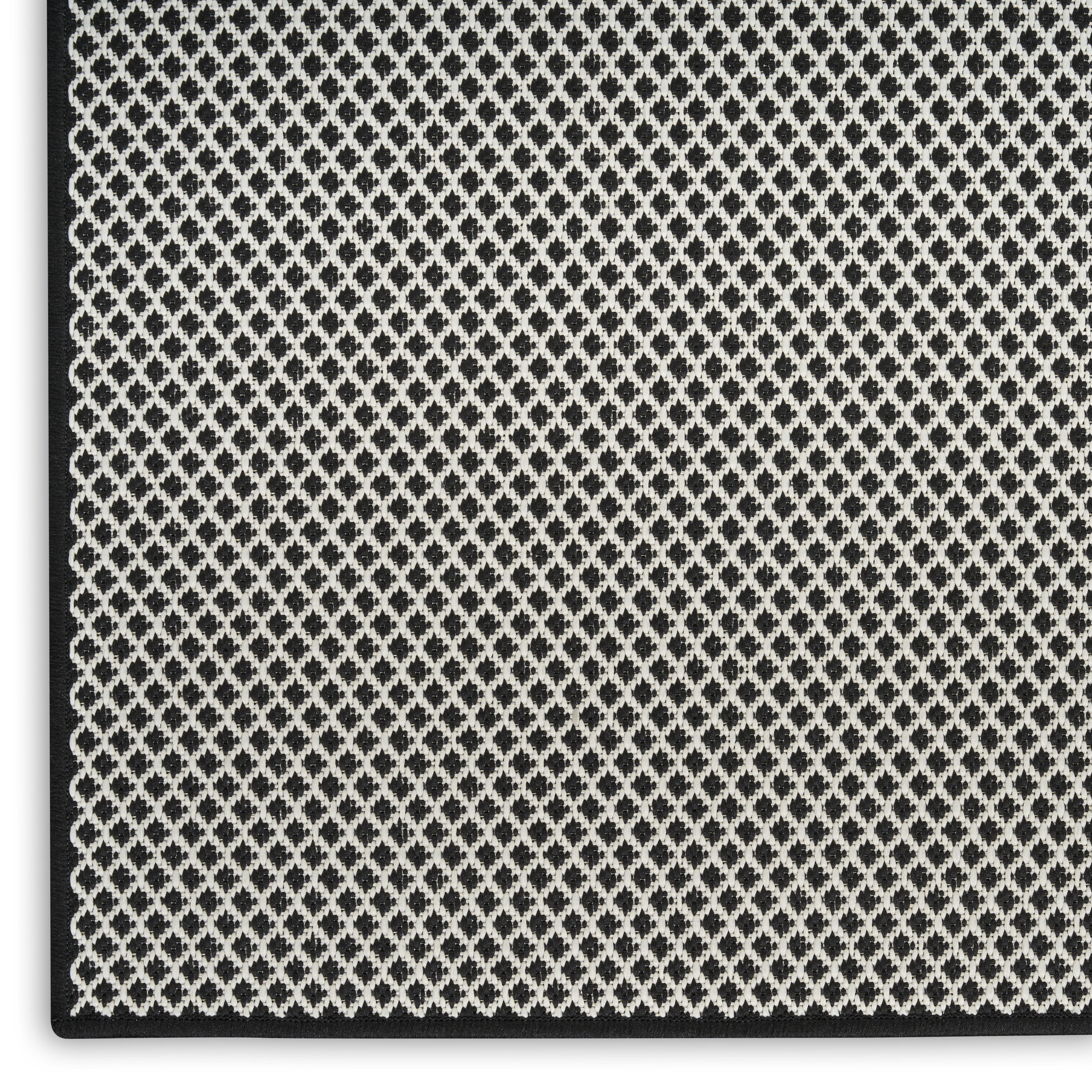Nourison Courtyard 10' x 14' Black White Modern Rug