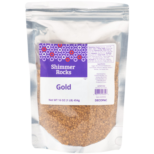 Gold Shimmer Rocks Sugar Candy Decorations