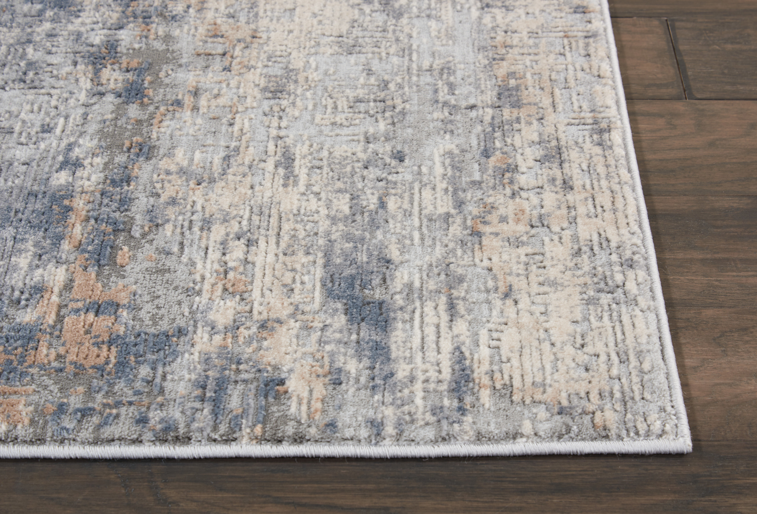 Nourison Rustic Textures 2'2" x 7'6" Grey Beige Modern Indoor Rug