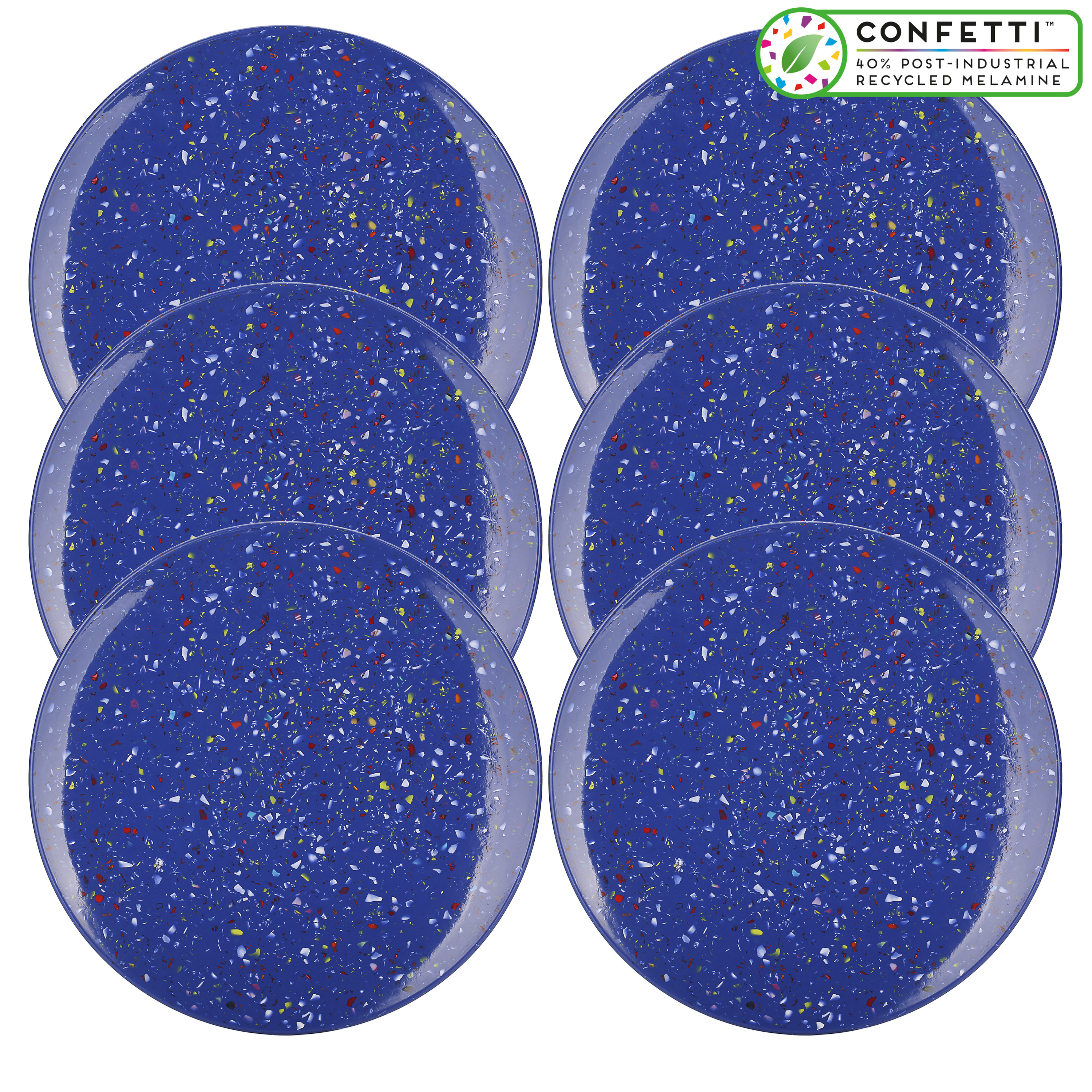 Confetti Salad Plate, Blue slideshow image 1 Confetti Salad Plate, Blue slideshow image 1