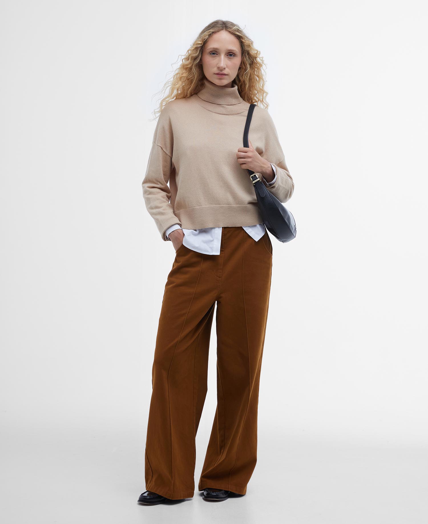 Maglione Shelby a collo alto con risvolto image number 1