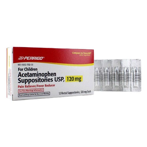 Acetaminophen 120mg (For Children), Suppository - 12/Box