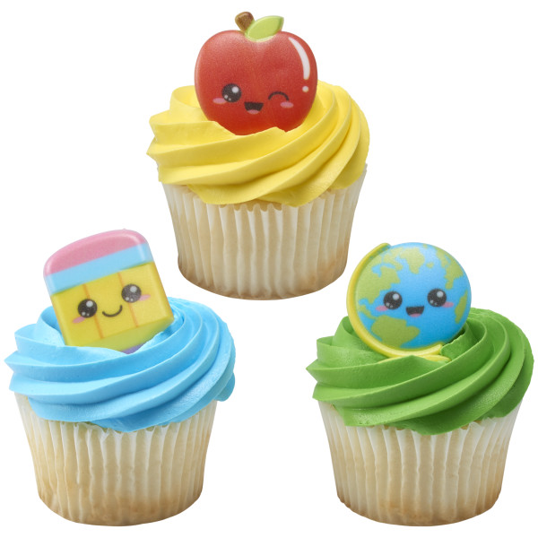 Kawaii Back to School Cupcake Rings