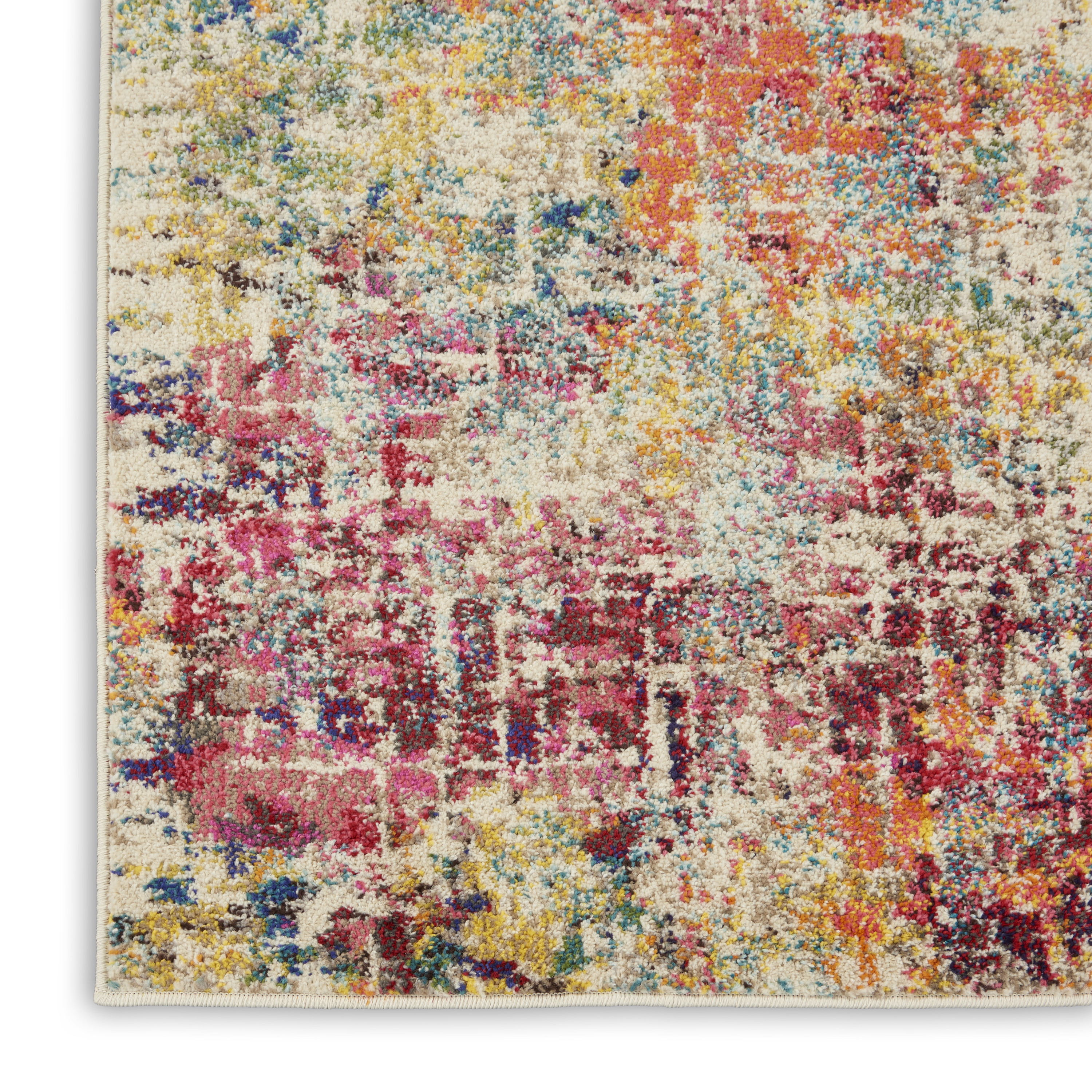 Nourison Celestial 2'2" x 7'6" Pink Multicolor Modern & Contemporary Indoor Rug