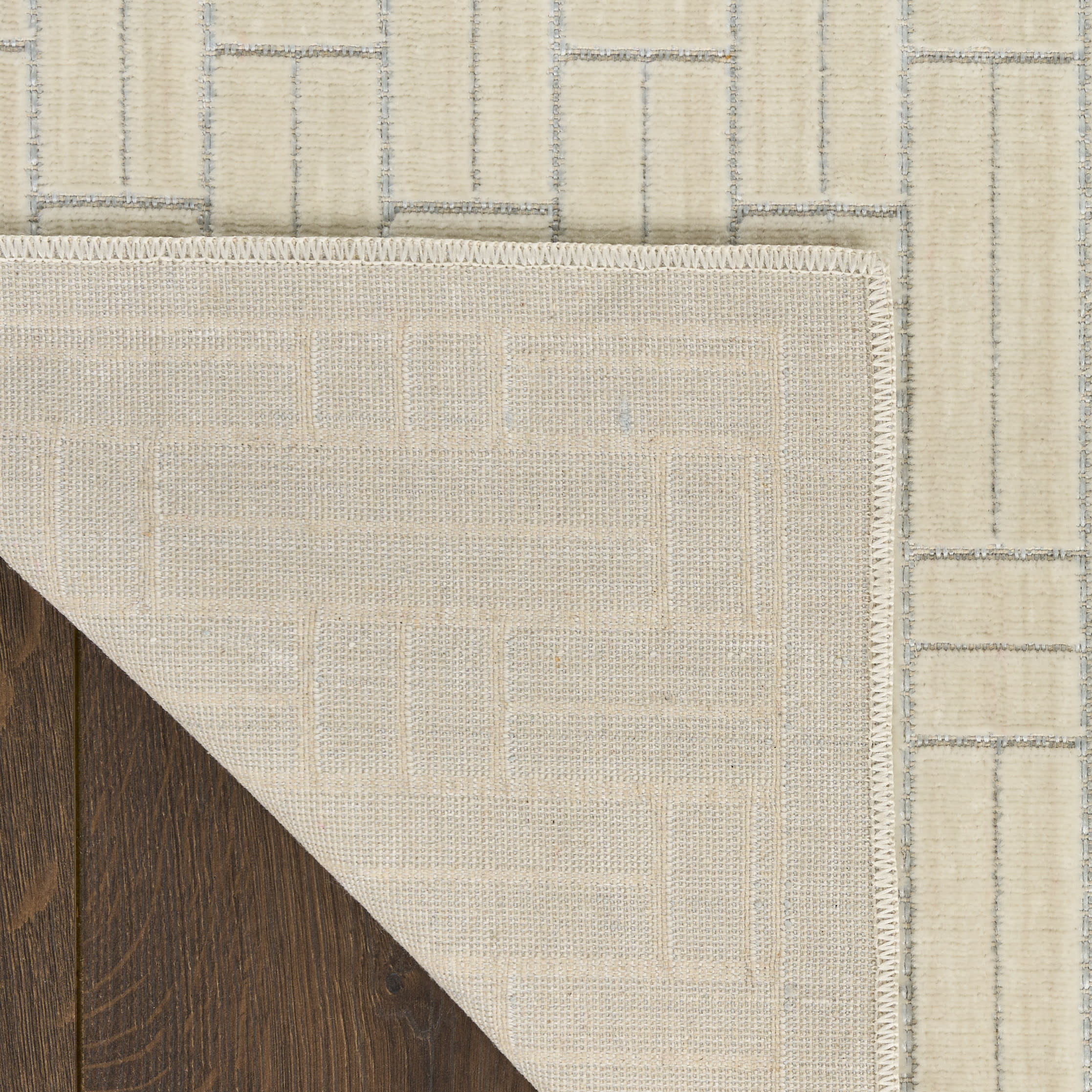 Nourison Washable Charm 2' x 6' Ivory Modern Indoor Rug