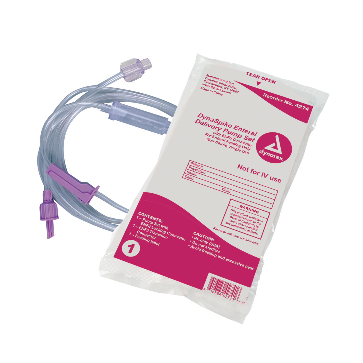 DynaSpike Enteral Delivery Pump Set with ENFit connector