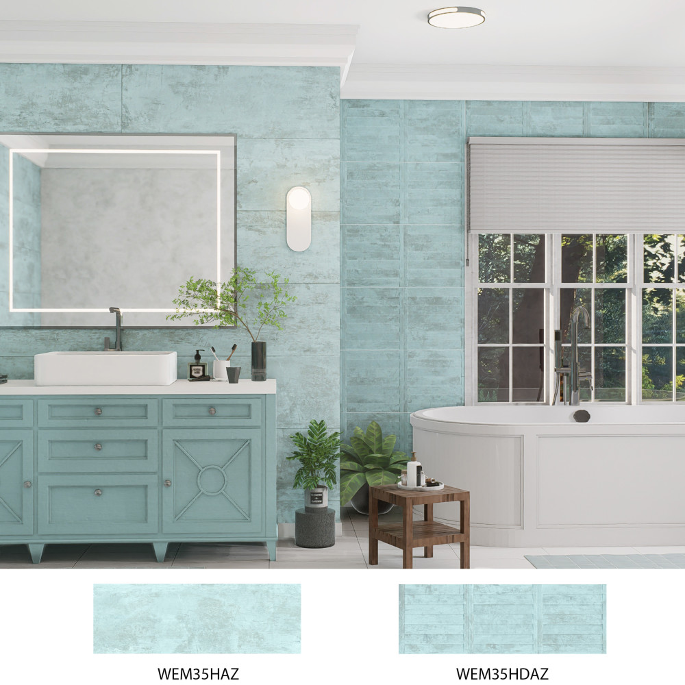 Habanera Azul 11-7/8 in. x 35-1/2 in. Ceramic Wall Tile