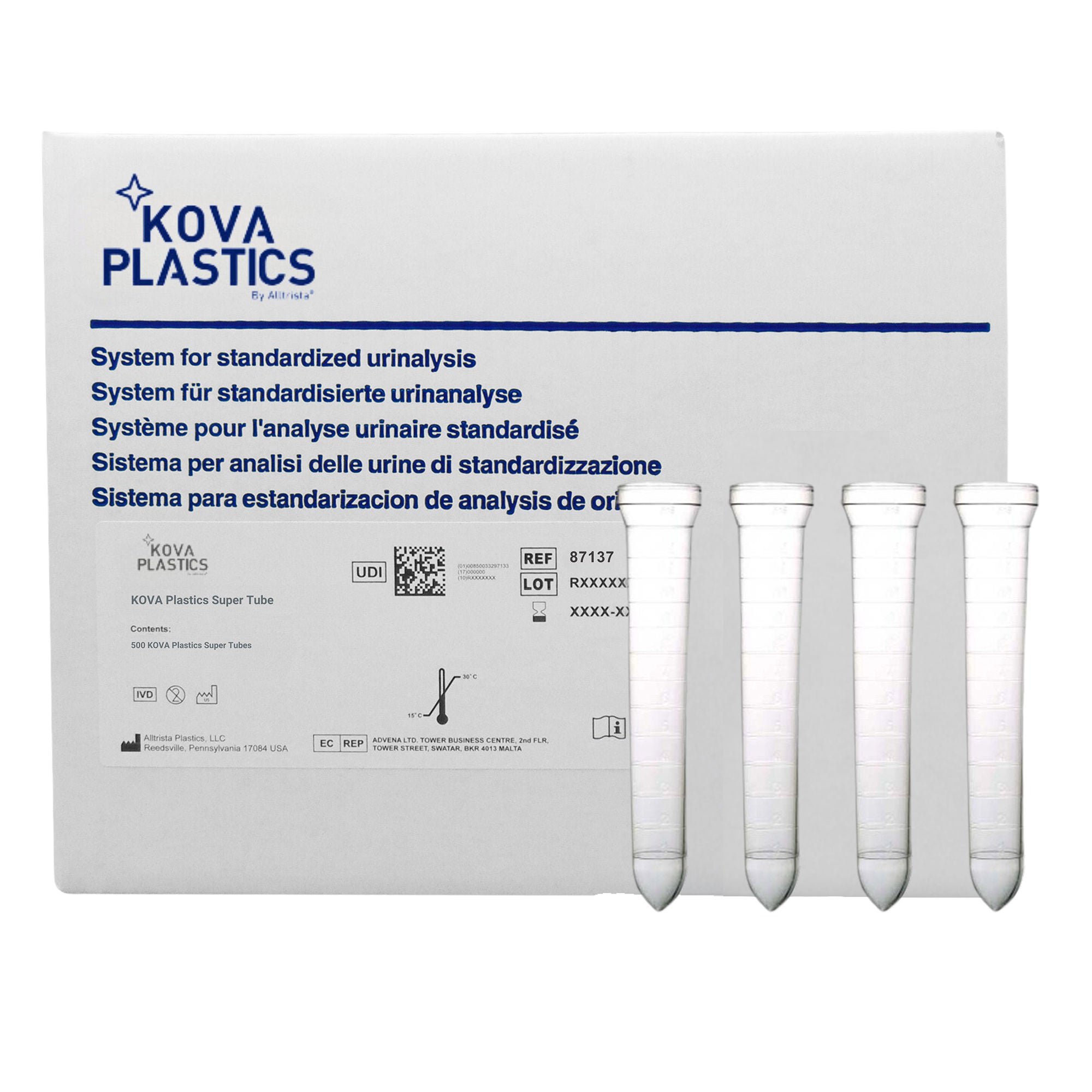 Kova Super Urine Centrifuge Tube, 12 mL