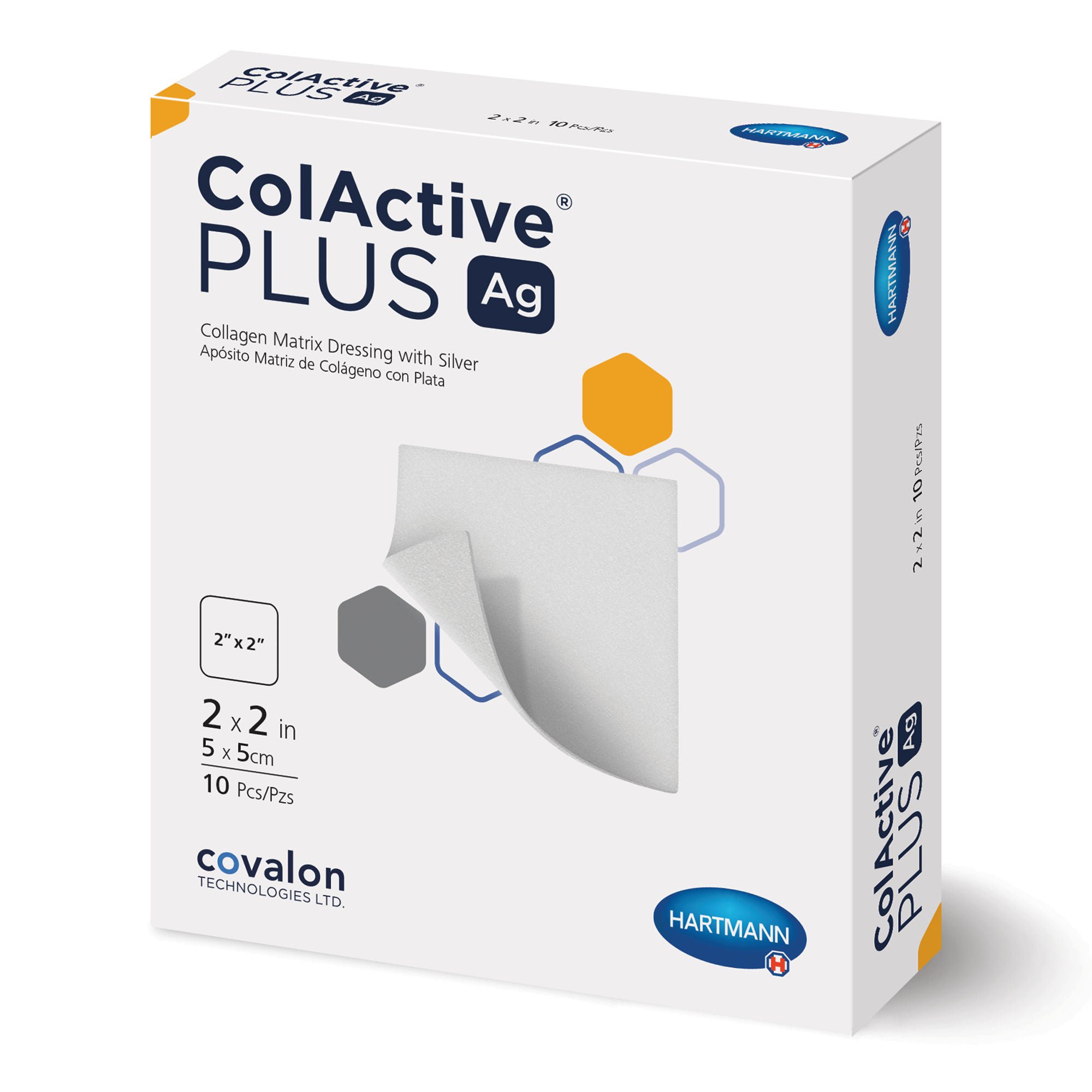 ColActive® Plus Ag Collagen Dressing with Silver, 2 x 2 Inch