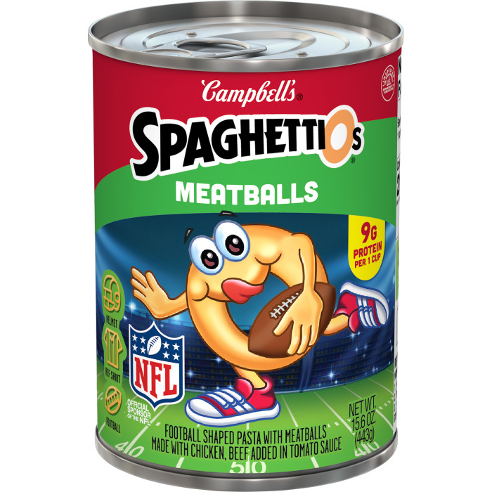 Football Shaped Pasta with Meatballs