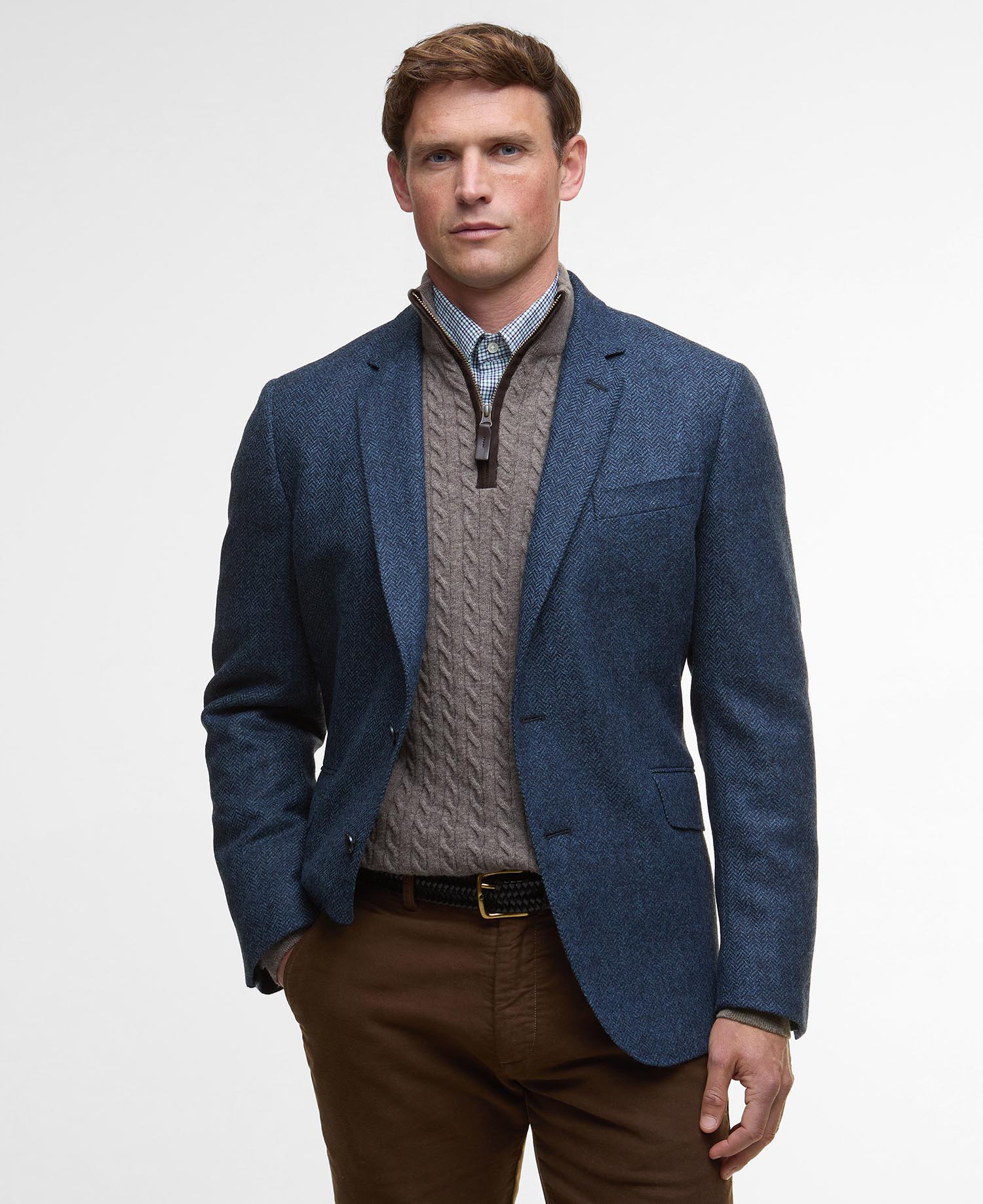Blazer con motivo a spina di pesce Firth Moons image number 0