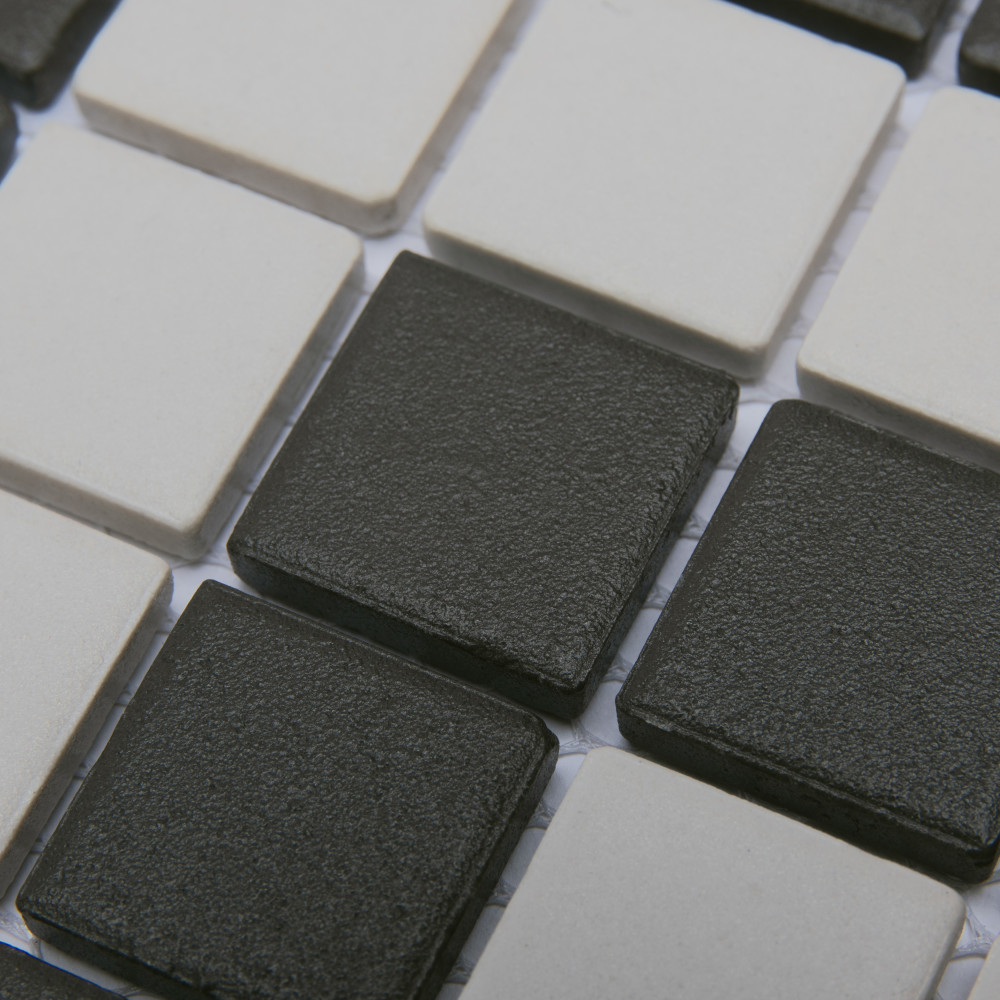 Gotham 1″ Greek Corner Unglazed Black and White 8-3/4 in. x 8-3/4 in. Porcelain Mosaic Tile