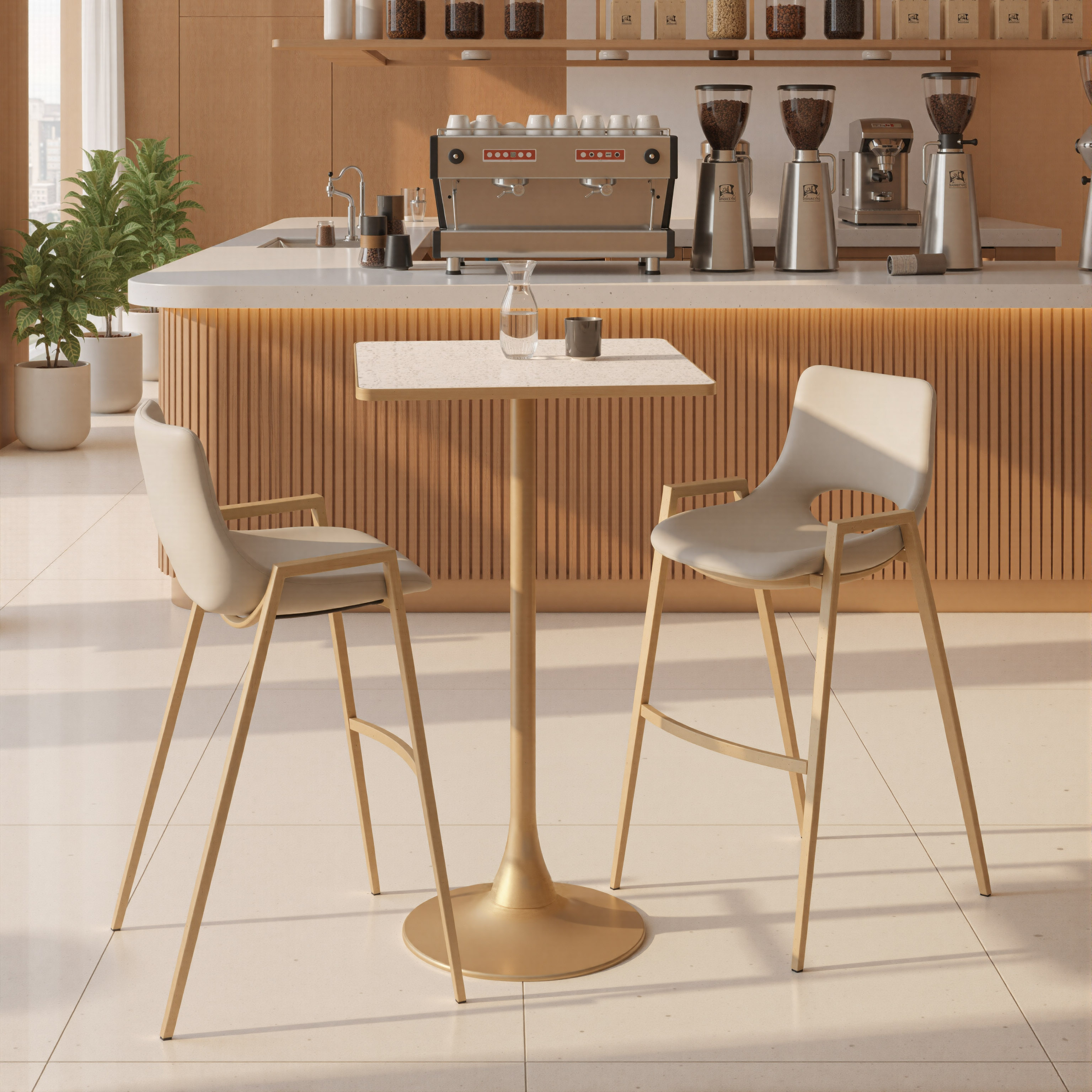 Spot Bar Table Beige & Gold product image