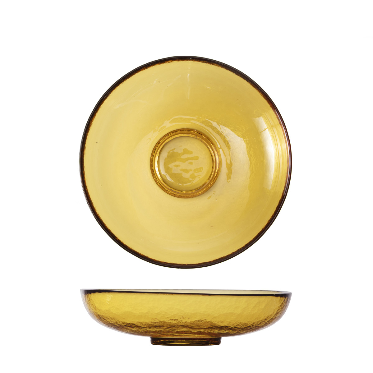 Nivo Amber Glass Plate Deep Coupe 8.6", 36.5oz