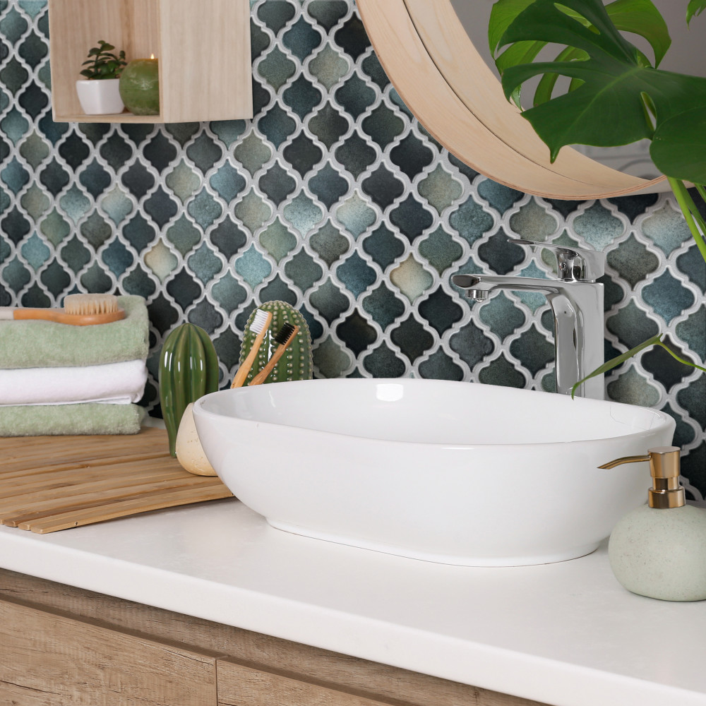 Hudson Tangier Stormy Night 12-3/8 in. x 12-3/8 in. Porcelain Mosaic Tile