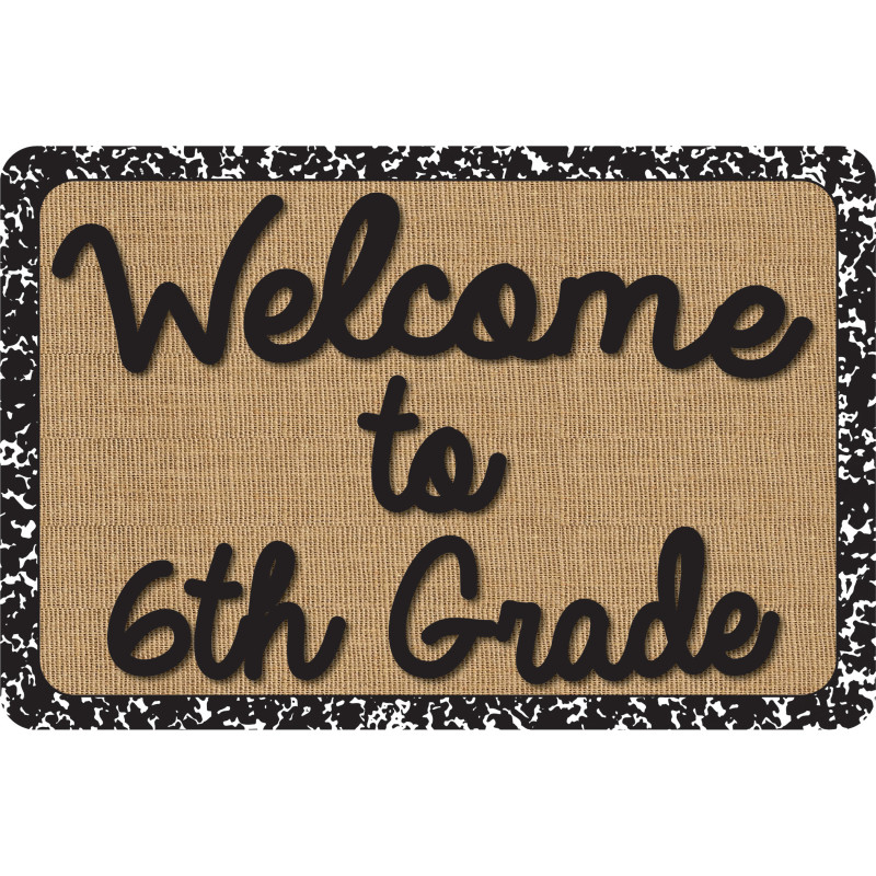 The Original Fun Mat™, Welcome Mat, 15.5x23.5 in, Welcome to 6th Grade