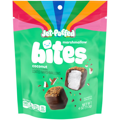 Jet-Puffed Marshmallow Bites Coconut Artificially Flavored Coated Marshmallows, 4 oz Resealable Bag